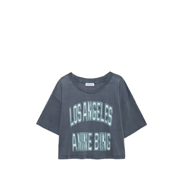アニービン レディース Tシャツ トップス Johnny cropped t-shirt Grey｜asty