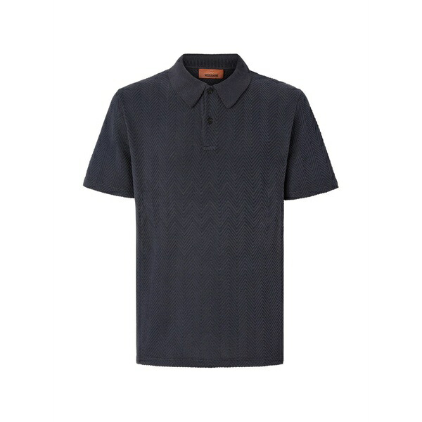ミッソーニ メンズ ポロシャツ トップス Herringbone polo shirt Blue｜asty