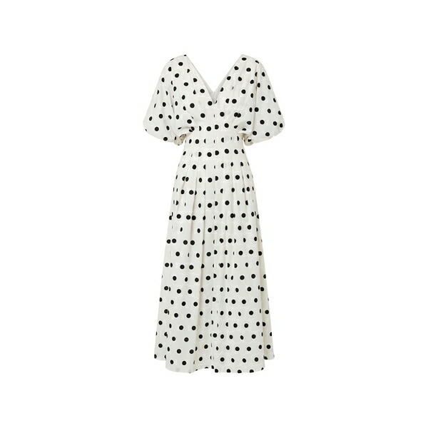 ニコラスカークウッド レディース ワンピース トップス V-neck polka dot midi dress White｜asty
