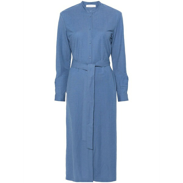 ハリスワーフロンドン レディース ワンピース トップス Belted shirt midi dress Blue|asty