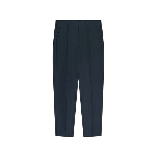投げること御召しもの レディース 心地よいズボン下 ボトムス Regular-fit poplin trousers Blue
