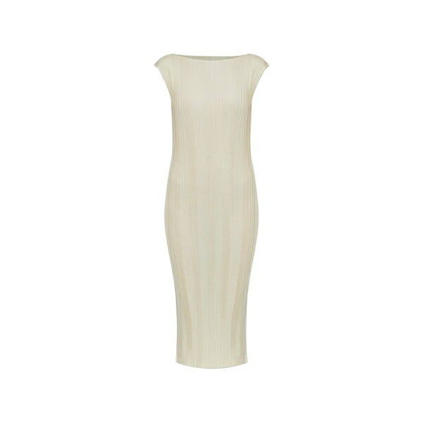 イッセイミヤケ レディース 衣裳 トップス Pleated sleeveless dress Neutrals