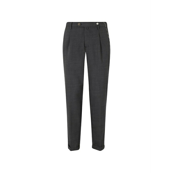 ミース メンズ 心地好いズボン下 ボトムス Pleated-front turn-up trousers Grey