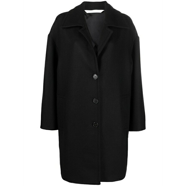 パーム・エンジェルス レディース 厚地の外套 アウター Logo-print oversized coat Black