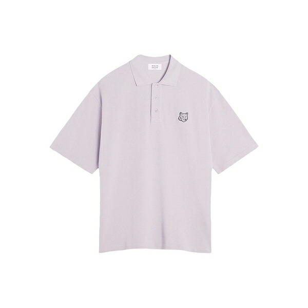 住みか 稲荷 メンズ スポーツシャツ トップス Bold fox head-appliqu￡ polo shirt Purple