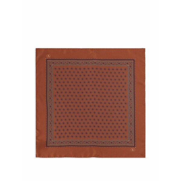 ヴァレンティノ ガラヴァーニ メンズ えり巻き・袈裟・えり巻き 付属物 V-logo geometric-print scarf Red