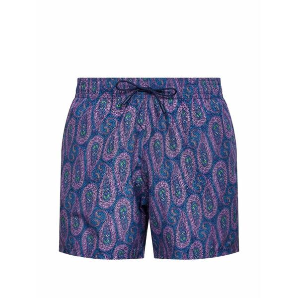 エトロ メンズ 心地よいズボン下 ボトムス Paisley-pattern swimshorts Purple