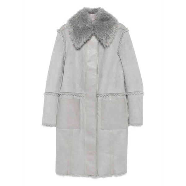 パトリツィア ペペ レディース 上衣＆上衣 アウター Faux fur reversible coat Grey