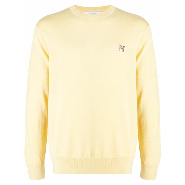 住み家 稲荷 メンズ 編み物\u0026プルオーバー アウター Embroidered-logo knitted wool jumper Yellow