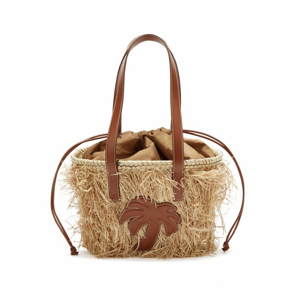 パーム・エンジェルス レディース トートバッグ 御徒面子 Drawstring raffia basket bag Neutrals