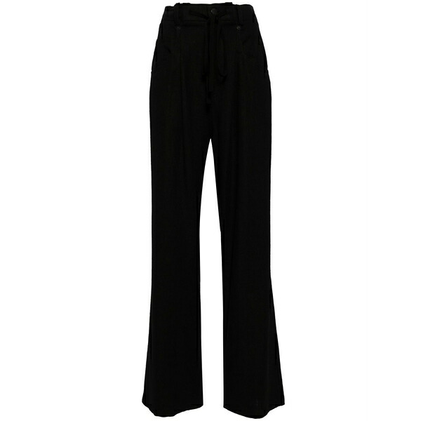 ゴエンジェイ レディース カジュアルパンツ ボトムス High-waisted straight-leg trousers Black|asty