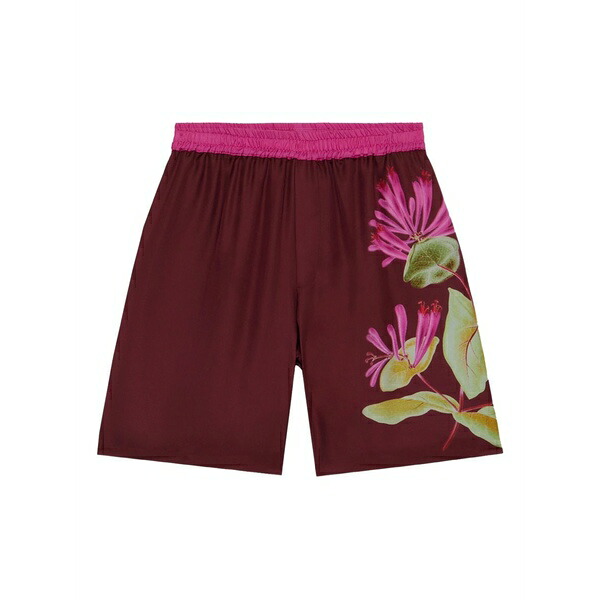 ピエール＝ルイ・マシア メンズ 心地好いズボン下 ボトムス Floral-print elastic-waist shorts Red