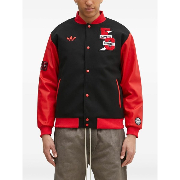 アディダス メンズ 上衣＆上衣 アウター Fc bayern munich varsity jacket Black