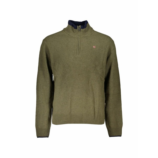 ナパピリ メンズ 編み物\u0026ティーシャツ アウター Quarter-zip cotton sweater Green
