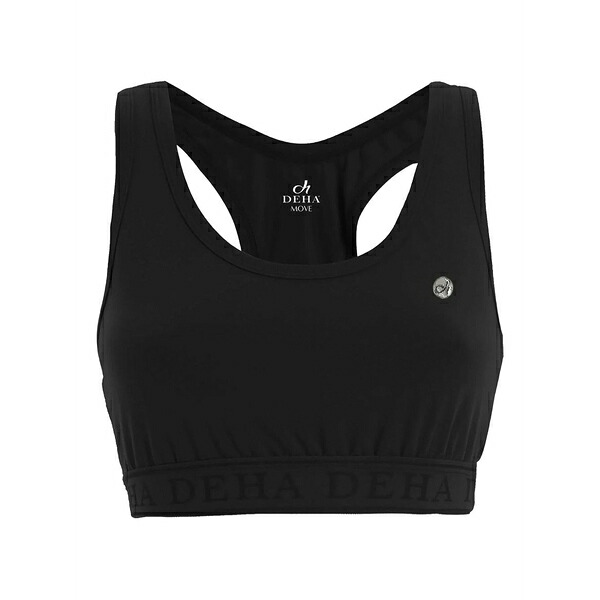 デハ レディース カットソー トップス Logo-detail sports bra Black