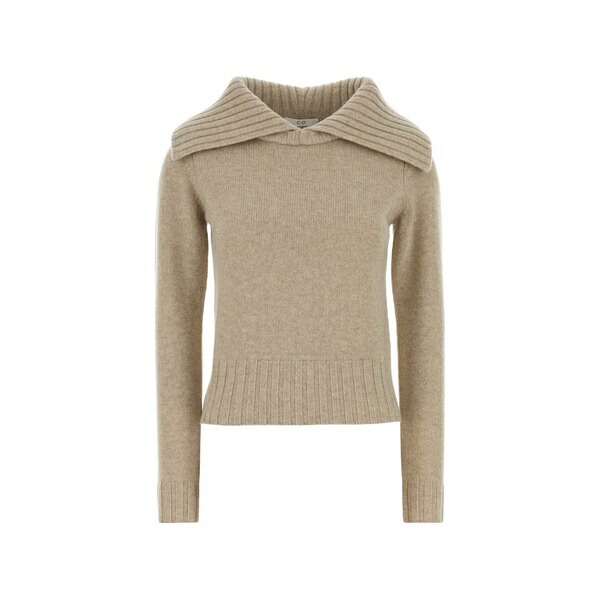 コー レディース 編み物\u0026プルオーバー アウター Collared cashmere sweater Neutrals