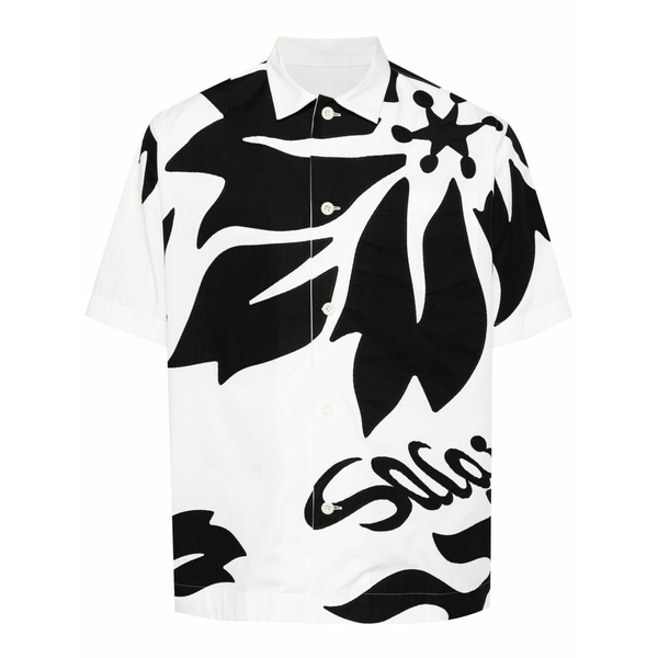 サカイ メンズ プルオーバー トップス Floral-print shirt  White