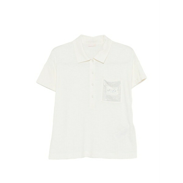 リュージョー レディース スポーツシャツ トップス Crystal-pocket polo top Neutrals