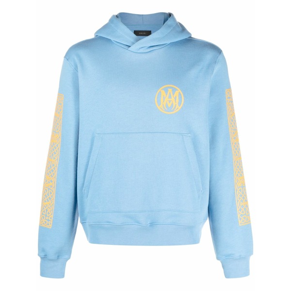 アミリ メンズ パーカー・スウェットシャツ アウター Ouija board logo-print hoodie Blue｜asty
