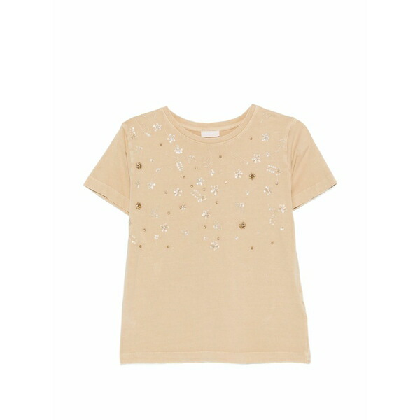 リュージョー レディース プルオーバー トップス Sequin-embellished t-shirt Neutrals