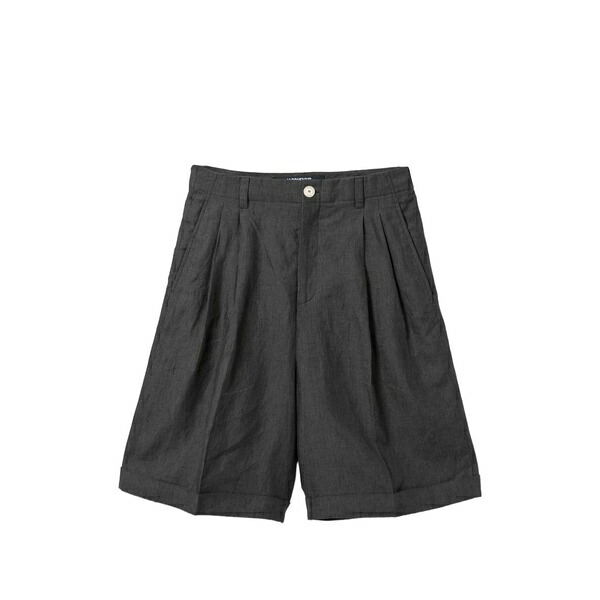 ジャクエムス メンズ 心地よいズボン下 ボトムス Pleated turn-up trousers Grey