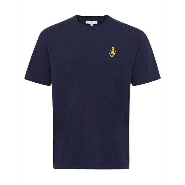 J.W.アンダーソン メンズ ティーシャツ トップス Anchor-embroidered t-shirt Blue