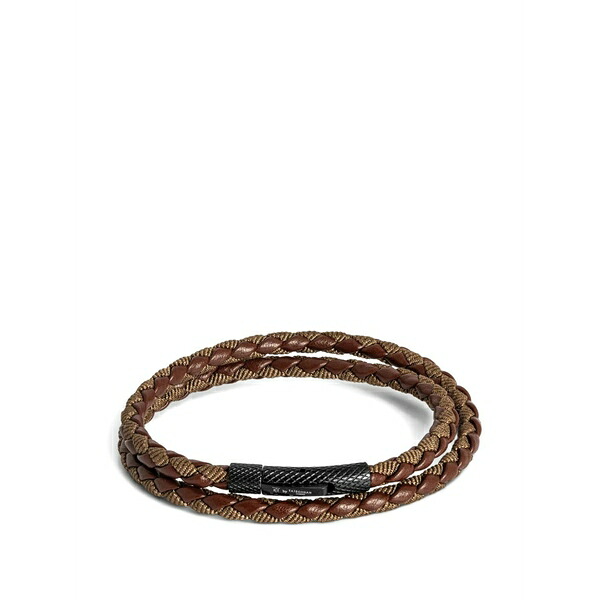 タテオシアン メンズ ブレスレット・バングル・アンクレット 佩び物 Chelsea braided double-wrap bracelet Black