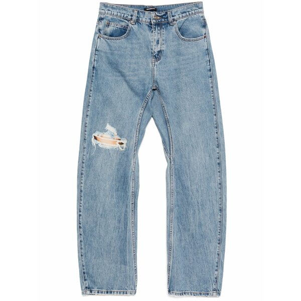 地べた 皆無 メンズ ジーンズズボン下 ボトムス Graphic-print jeans Blue