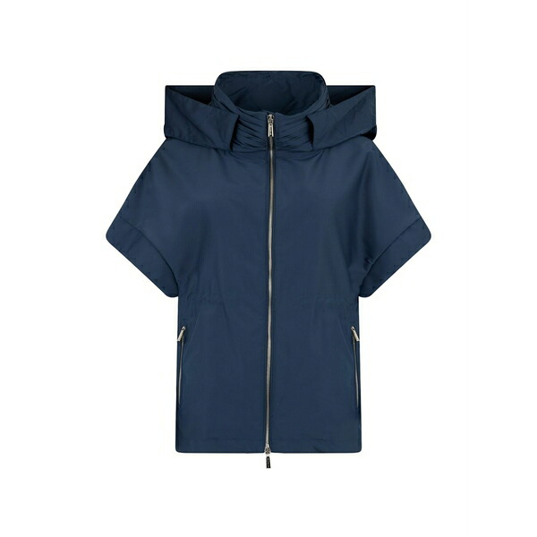 ムーレー レディース ジャケット＆ブルゾン アウター Hooded short-sleeve jacket Blue｜asty