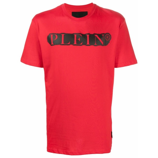 フィリップ飾り気のない メンズ ティーシャツ トップス Spray-effect t-shirt Red