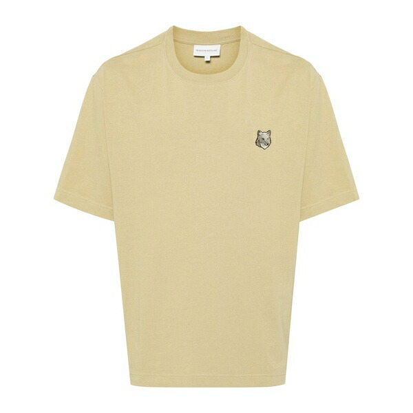 住み家 稲荷 メンズ ティーシャツ トップス Bold fox head-patch t-shirt Neutrals