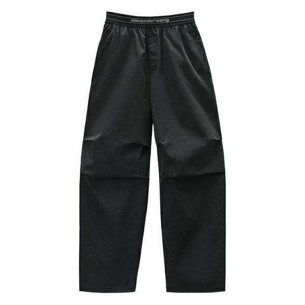 アレキサンダーワン レディース 心地よいズボン下 ボトムス Logo-waistband trousers Black