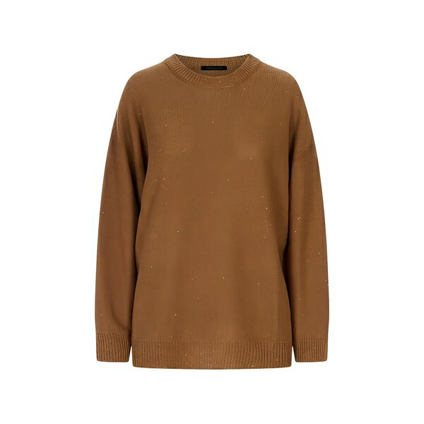 ファビアナ フィリッピ レディース 編み物\u0026プルオーバー アウター Sequin-embellished drop-shoulder sweater Brown