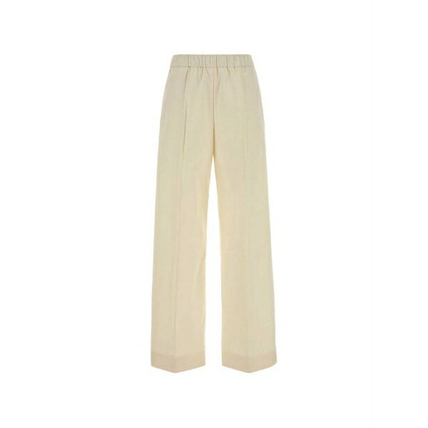 ジル・サンダー レディース 心地よいズボン下 ボトムス Wide-leg cotton trousers Neutrals