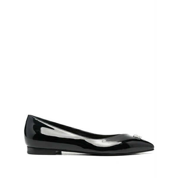 フィリップ飾り気の無い レディース サンダル シューズ Skull-stud ballerina shoes Black