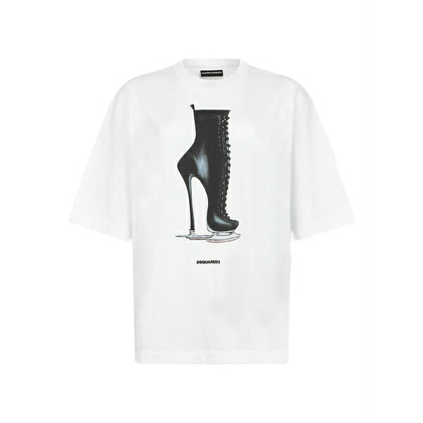 ディースクエアード レディース ティーシャツ トップス Skate moss t-shirt White