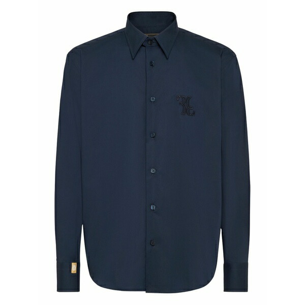 ビリオネア メンズ プルオーバー トップス Embroidered cotton shirt Blue