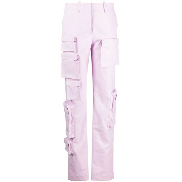 象牙色 レディース 心地よいズボン下 ボトムス High-waisted cargo trousers Purple