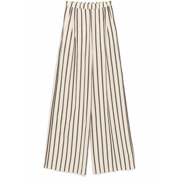 フォルテ フォルテ レディース 心地好いズボン下 ボトムス Striped palazzo pants Neutrals