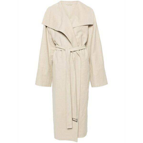 トーテム レディース 厚地の外套 アウター Signature linen-blend MIDI coat Neutrals