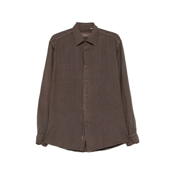 御召しものメイン メンズ ティーシャツ トップス Linen shirt Brown