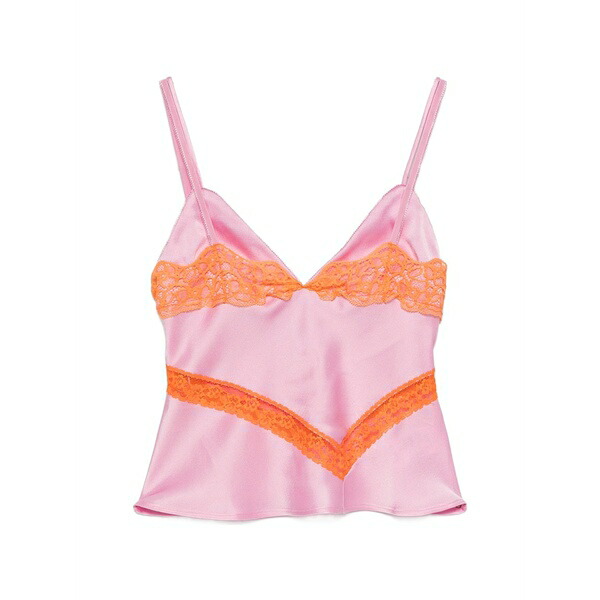 エムエスジイエム レディース カットソー トップス Lace top Pink