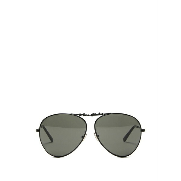 アクネ ストゥディオズ メンズ サングラス・アイウェア アクセサリー Logo-detail pilot-frame sunglasses Black|asty