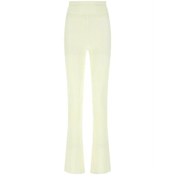 アンドレダモ レディース 心地よいズボン下 ボトムス High-waisted flared trousers White