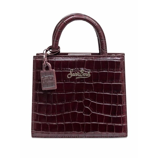 エムシーツーセイントバース レディース トートバッグ 御徒面子 Mini croc-embossed satchel bag Red