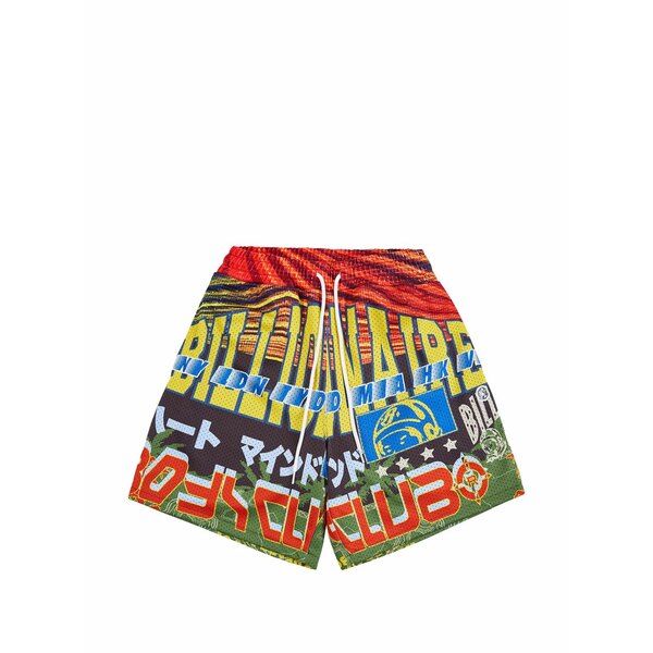 ビリオネアボーイズクラブ メンズ 心地好いズボン下 ボトムス Compass graphic-print shorts Red