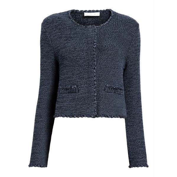 プロエンザ スクーラー 白いこと 付け札 レディース 上衣＆上衣 アウター Scallop-hem cropped jacket Blue