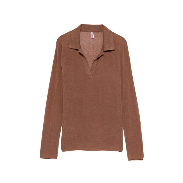 ダニエル フィエゾリ レディース ティーシャツ トップス V-neck polo Brown