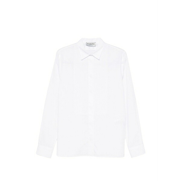 アイスバーグ レディース シャツ トップス Pintuck-pleated shirt White|asty
