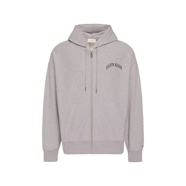 カルバンクライン メンズ パーカー・スウェットシャツ アウター Varsity zip-up hoodie Grey